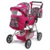 Landau de poupée Road Star 85 cm - Bayer Chic 2000 - Motif fuchsia et perles