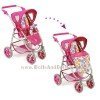 Emotion 2 en 1 landau de poupée 77 cm - Combinaison chaise et nacelle - Bayer Chic 2000 - Fuchsia et bulles colorées
