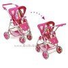 Emotion 2 en 1 landau de poupée 77 cm - Combinaison chaise et nacelle - Bayer Chic 2000 - Fuchsia et bulles colorées