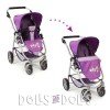 Emotion 2 en 1 landau de poupée 77 cm - Combinaison chaise et nacelle - Bayer Chic 2000 - Carreaux et violet avec papillon