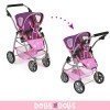 Emotion 2 en 1 landau de poupée 77 cm - Combinaison chaise et nacelle - Bayer Chic 2000 - Dots Purple Pink