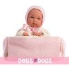 Poupée Llorens 35 cm - Bimba nouveau-né avec matelas à langer rose
