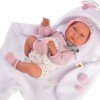 Poupée Llorens 42 cm - Newborn Crying Lala avec cape blanche