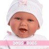 Poupée Llorens 42 cm - Nouveau-né Mimi Smiles avec matelas à langer rose