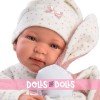 Poupée Llorens 44 cm - Newborn Crying Tina avec matelas à langer rose