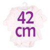 Vêtements pour poupées Llorens 42 cm - Ensemble imprimé bandes et pois avec veste rose et bottines