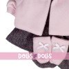 Vêtements pour poupées Llorens 42 cm - Ensemble imprimé noir avec veste rose et bottines
