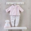 Tenue pour poupée Así 46 cm - Duffle-coat rose et legging blanc pour poupée Léo