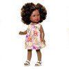 Poupée Vestida de Azul 33 cm - Paulina afro-américaine avec robe imprimée de fleurs