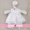 Tenue pour poupée Así 20 cm - Robe en organza blanc et rose pour poupée Bomboncín