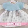 Tenue pour poupée Así 20 cm - Robe en maille bleue et piqué blanc et gris pour poupée Cheni