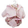 Vêtements pour poupées Llorens 38 cm - Robe imprimée fleurs roses avec veste rose