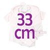 Vêtements pour poupées Llorens 33 cm - Ensemble imprimé avec veste rose et chaussons