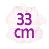 Vêtements pour poupées Llorens 33 cm - Ensemble imprimé rose avec veste et chaussons roses