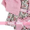 Vêtements pour poupées Llorens 33 cm - Ensemble imprimé fleuri avec veste rose et chaussons
