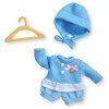 Accessoires pour poupée Barriguitas Classic 15 cm - Vêtements sur cintre - Tenue à capuche bleue
