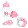 Accessoires pour poupées JC Toys - Set Biberon, Hochet et Tétine ROSE