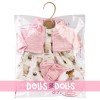 Vêtements pour poupées Llorens 33 cm - Ensemble Teddy avec veste et chaussettes roses