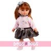 Poupée Llorens 35 cm - Nicole avec un pull rose et une jupe noire
