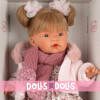 Poupée Llorens 38 cm - Joelle pleureuse vêtue d'une robe rose à fleurs et d'une veste