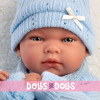 Poupée Llorens 40 cm - Nouveau-né Nico avec un coussin blanc