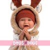 Poupée Llorens 40 cm - Le renne Mimi nouveau-né sourit