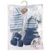 Vêtements pour poupées Llorens 42 cm - Combinaison avec motif d'éléphant et veste et bonnet bleus