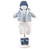 Vêtements pour poupées Llorens 42 cm - Combinaison avec motif d'éléphant et veste et bonnet bleus