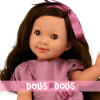 Poupée Carolina 45 cm - Brune en robe rose