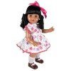 Poupée Mariquita Pérez 50 cm - Afro-américaine en robe à fleurs fuchsia
