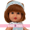 Poupée Mini Mariquita Pérez 21 cm - Robe bleu ciel à fleurs - Rousse