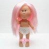 Poupée Nines d'Onil 23 cm - Little Mia avec des cheveux roses et lisses - Sans vêtements