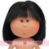 Poupée Nines d'Onil 23 cm - Little Mia aux cheveux noirs raides avec franges - Sans vêtements
