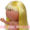 Poupée Nines d'Onil 23 cm - Little Mia aux cheveux blonds lisses, avec des mèches et une frange - Sans vêtements