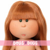 Poupée Nines d'Onil 23 cm - Little Mia aux cheveux roux lisses avec une frange - Sans vêtements