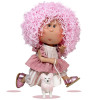 Poupée Nines d'Onil 30 cm - Mia ARTICULÉE aux cheveux roses laineux avec animal de compagnie