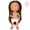 Poupée Nines d'Onil 30 cm - Mia ARTICULÉE - Mia aux cheveux lisses châtains et à la tresse - Sans vêtements