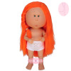 Poupée Nines d'Onil 30 cm - Mia ARTICULÉE - Mia aux cheveux lisses orange et à la tresse - Sans vêtements