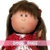 Poupée Nines d'Onil 30 cm - Mia brune avec robe escargot et veste rouge