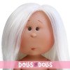 Poupée Nines d'Onil 30 cm - Mia aux cheveux blancs et raides - Sans vêtements