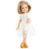Poupée Paola Reina 32 cm - Las Amigas Articulée - Carla en robe blanche brodée de fleurs