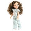 Poupée Paola Reina 32 cm - Las Amigas - Carmen en T-shirt floral turquoise et pantalon rayé turquoise
