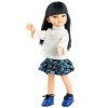 Poupée Paola Reina 32 cm - Las Amigas - Liu en pull blanc et jupe fleurie bleue