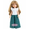 Poupée Paola Reina 32 cm - Las Amigas - Kiara avec un t-shirt blanc et un pantalon large vert