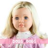 Poupée Paola Reina 60 cm - Las Reinas - Alma avec un pull à cœurs, une veste rose et une jupe rose