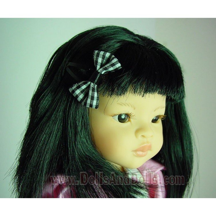 Compléments pour poupées - Ensemble de pinces à cheveux à pois noir / blanc 6 unités