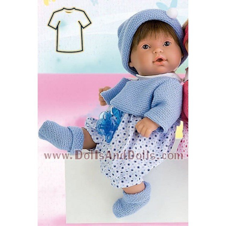 Conjunto azul pelele con chaqueta y gorro 26-27 cm