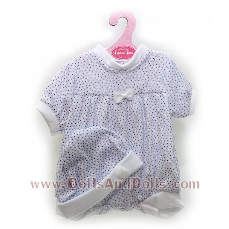 Pijama florecitas con gorro 40-42 cm