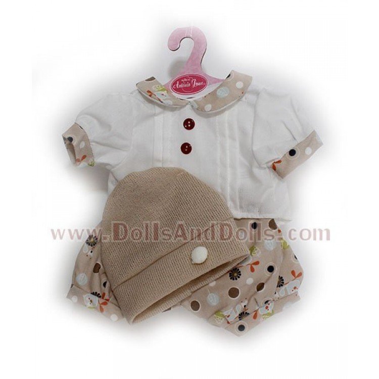 Conjunto marrón con gorro 40-42 cm