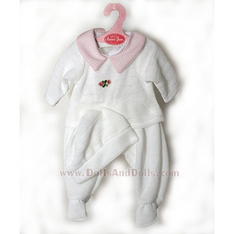 Conjunto blanco con gorro 40-42 cm